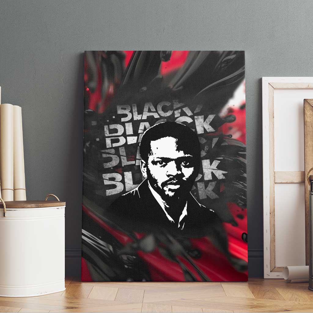 Steve Biko Canvas Wall Art with Black Consciousness Portrait, Power Fist Symbol and Red-Black Freedom - African Pride