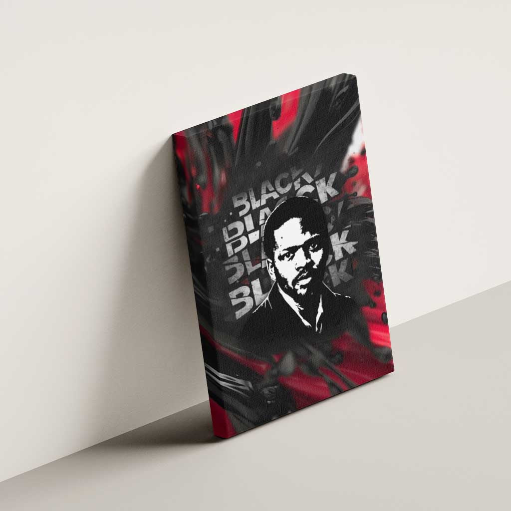 Steve Biko Canvas Wall Art with Black Consciousness Portrait, Power Fist Symbol and Red-Black Freedom - African Pride