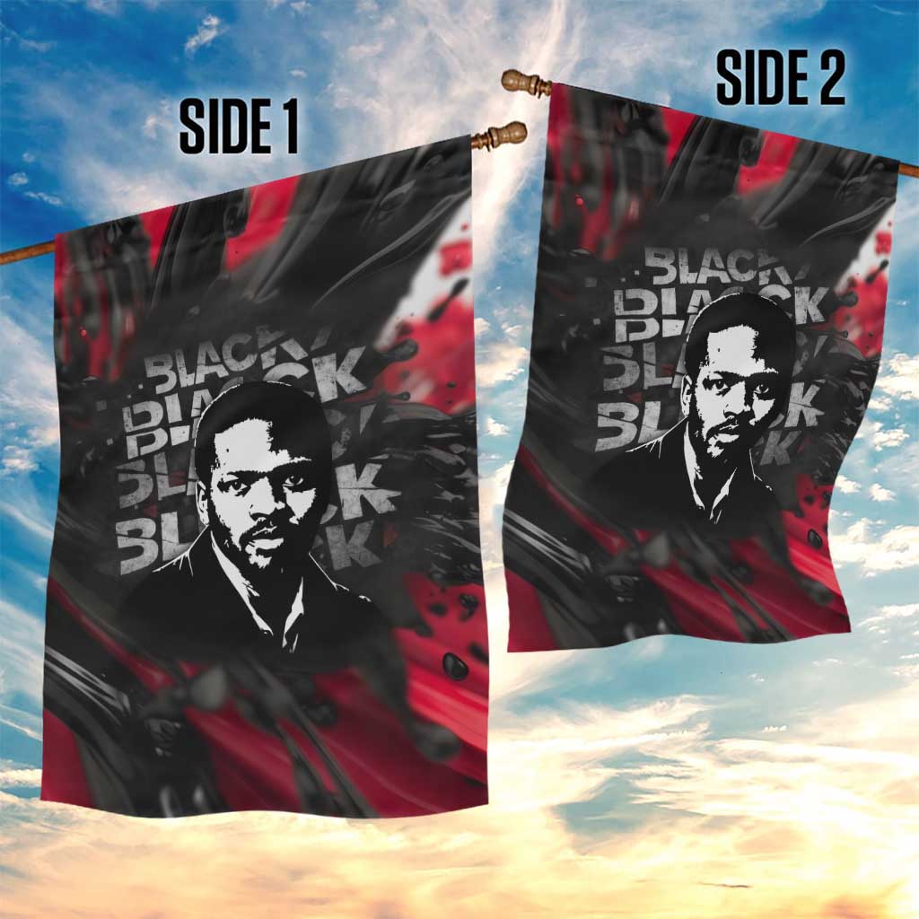Steve Biko Garden Flag with Black Consciousness Portrait, Power Fist Symbol and Red-Black Freedom - African Pride