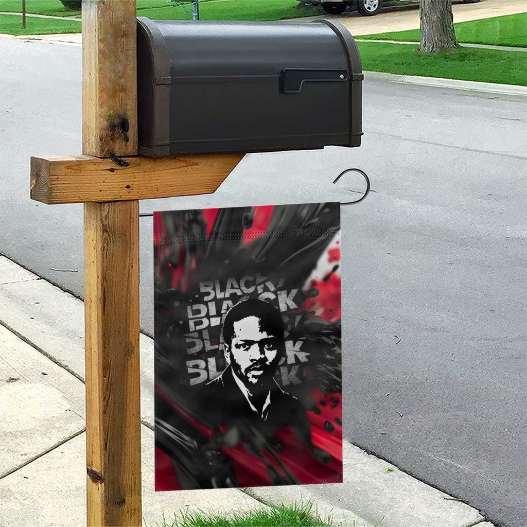 Steve Biko Garden Flag with Black Consciousness Portrait, Power Fist Symbol and Red-Black Freedom - African Pride