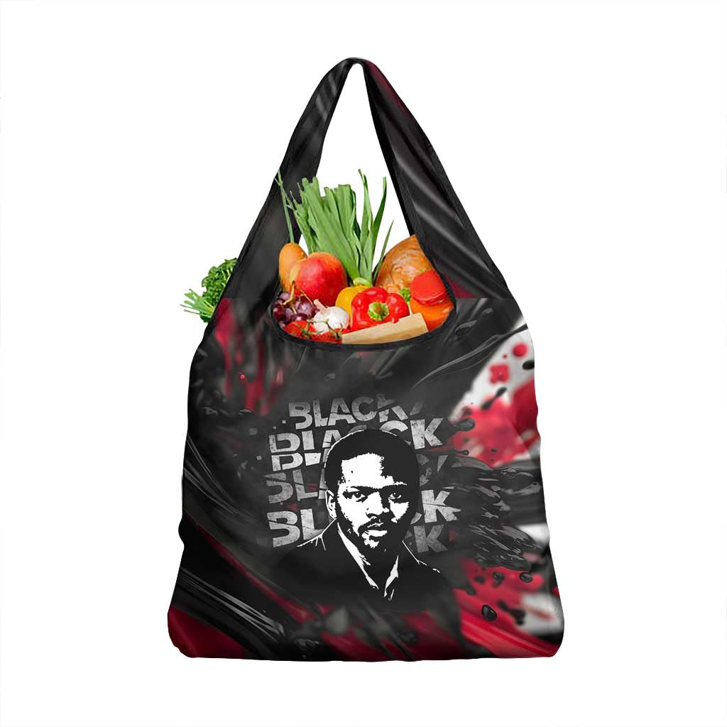 Steve Biko Grocery Bag with Black Consciousness Portrait, Power Fist Symbol and Red-Black Freedom - African Pride
