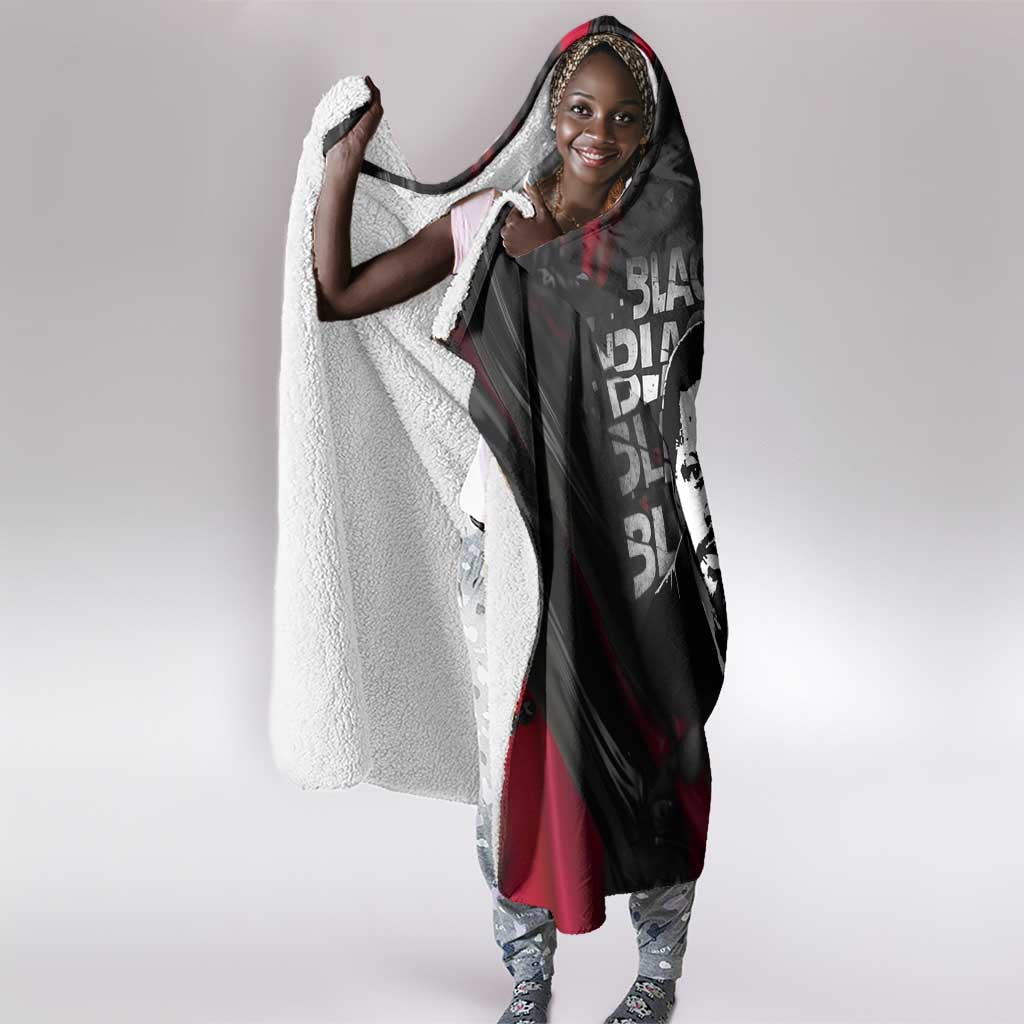 Steve Biko Hooded Blanket with Black Consciousness Portrait, Power Fist Symbol and Red-Black Freedom - African Pride