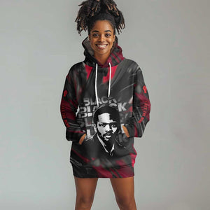 Steve Biko Hoodie Dress with Black Consciousness Portrait, Power Fist Symbol and Red-Black Freedom - African Pride