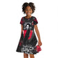 Steve Biko Kid Short Sleeve Dress with Black Consciousness Portrait, Power Fist Symbol and Red-Black Freedom - African Pride