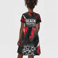 Steve Biko Kid Short Sleeve Dress with Black Consciousness Portrait, Power Fist Symbol and Red-Black Freedom - African Pride