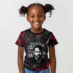Steve Biko Kid T shirt with Black Consciousness Portrait, Power Fist Symbol and Red-Black Freedom - African Pride
