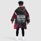 Steve Biko Kid Wearable Blanket Hoodie with Black Consciousness Portrait, Power Fist Symbol and Red-Black Freedom - African Pride