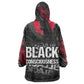 Steve Biko Kid Wearable Blanket Hoodie with Black Consciousness Portrait, Power Fist Symbol and Red-Black Freedom - African Pride