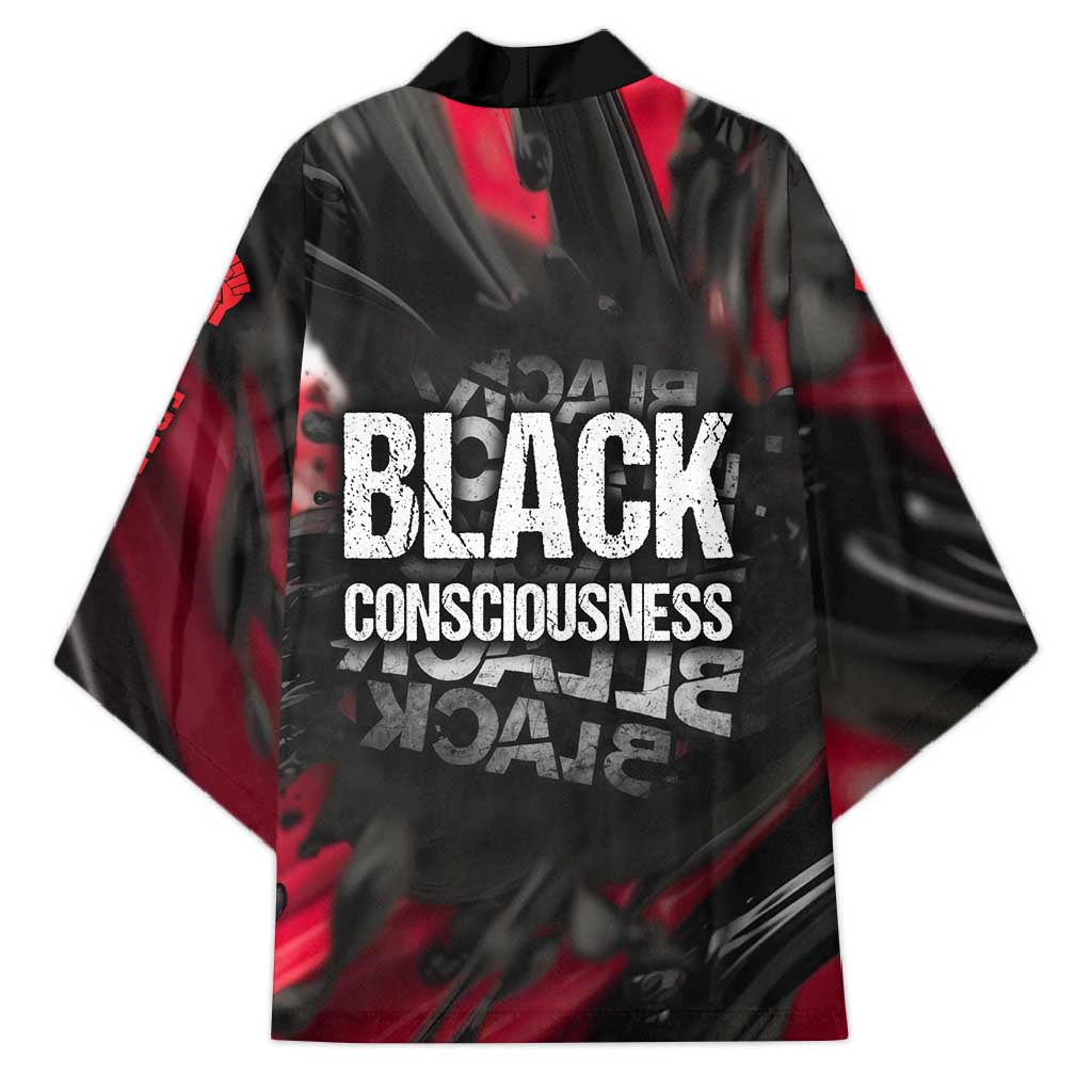 Steve Biko Kimono with Black Consciousness Portrait, Power Fist Symbol and Red-Black Freedom - African Pride