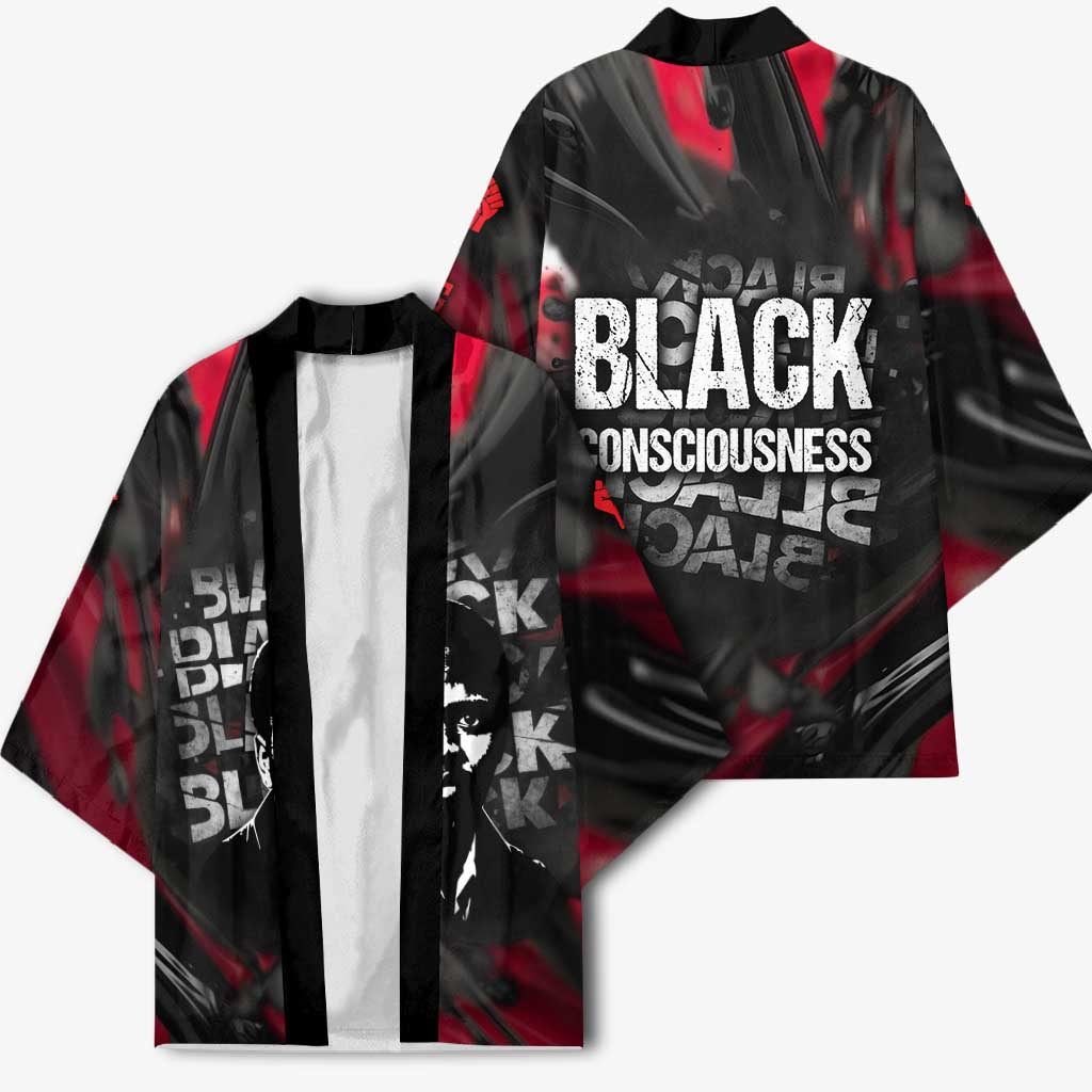 Steve Biko Kimono with Black Consciousness Portrait, Power Fist Symbol and Red-Black Freedom - African Pride
