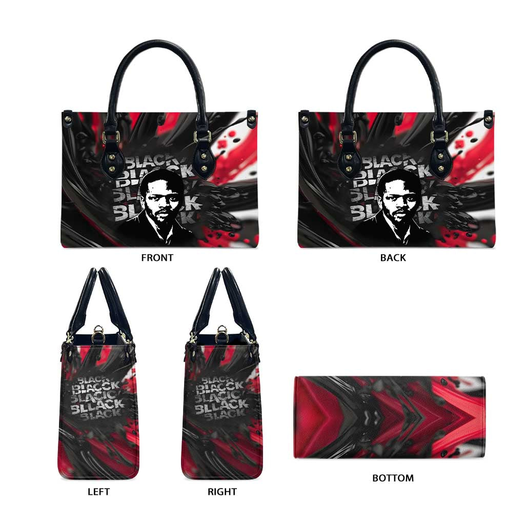 Steve Biko Leather Bag with Black Consciousness Portrait, Power Fist Symbol and Red-Black Freedom - African Pride