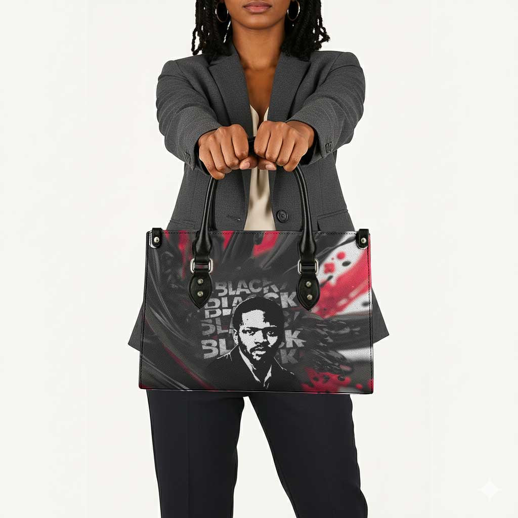 Steve Biko Leather Bag with Black Consciousness Portrait, Power Fist Symbol and Red-Black Freedom - African Pride