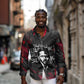 Steve Biko Long Sleeve Button Shirt with Black Consciousness Portrait, Power Fist Symbol and Red-Black Freedom - African Pride