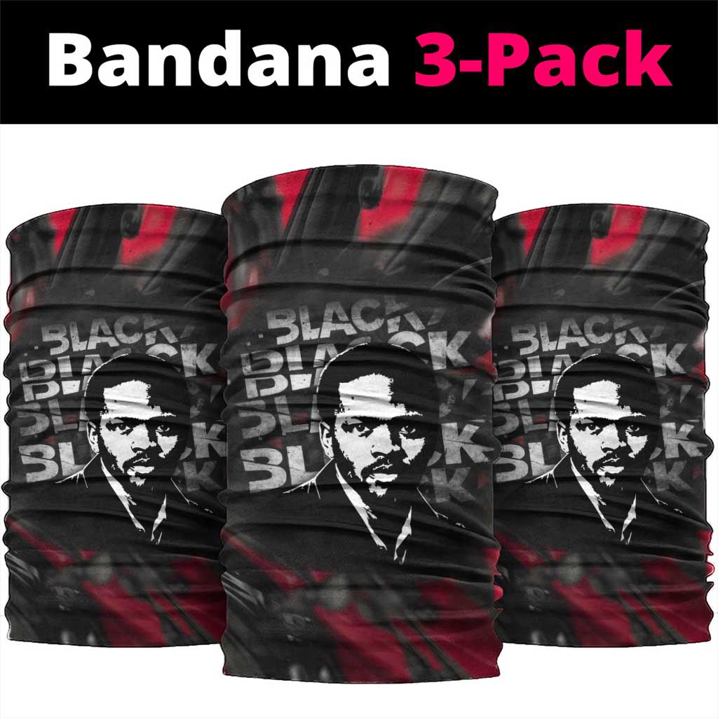 Steve Biko Neck Gaiter with Black Consciousness Portrait, Power Fist Symbol and Red-Black Freedom - African Pride