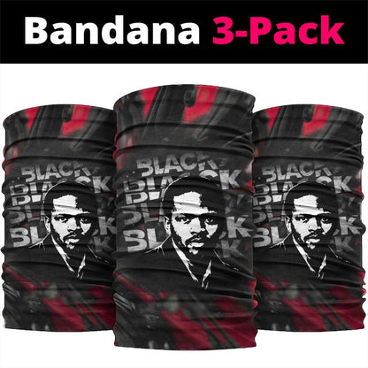 Steve Biko Neck Gaiter with Black Consciousness Portrait, Power Fist Symbol and Red-Black Freedom - African Pride