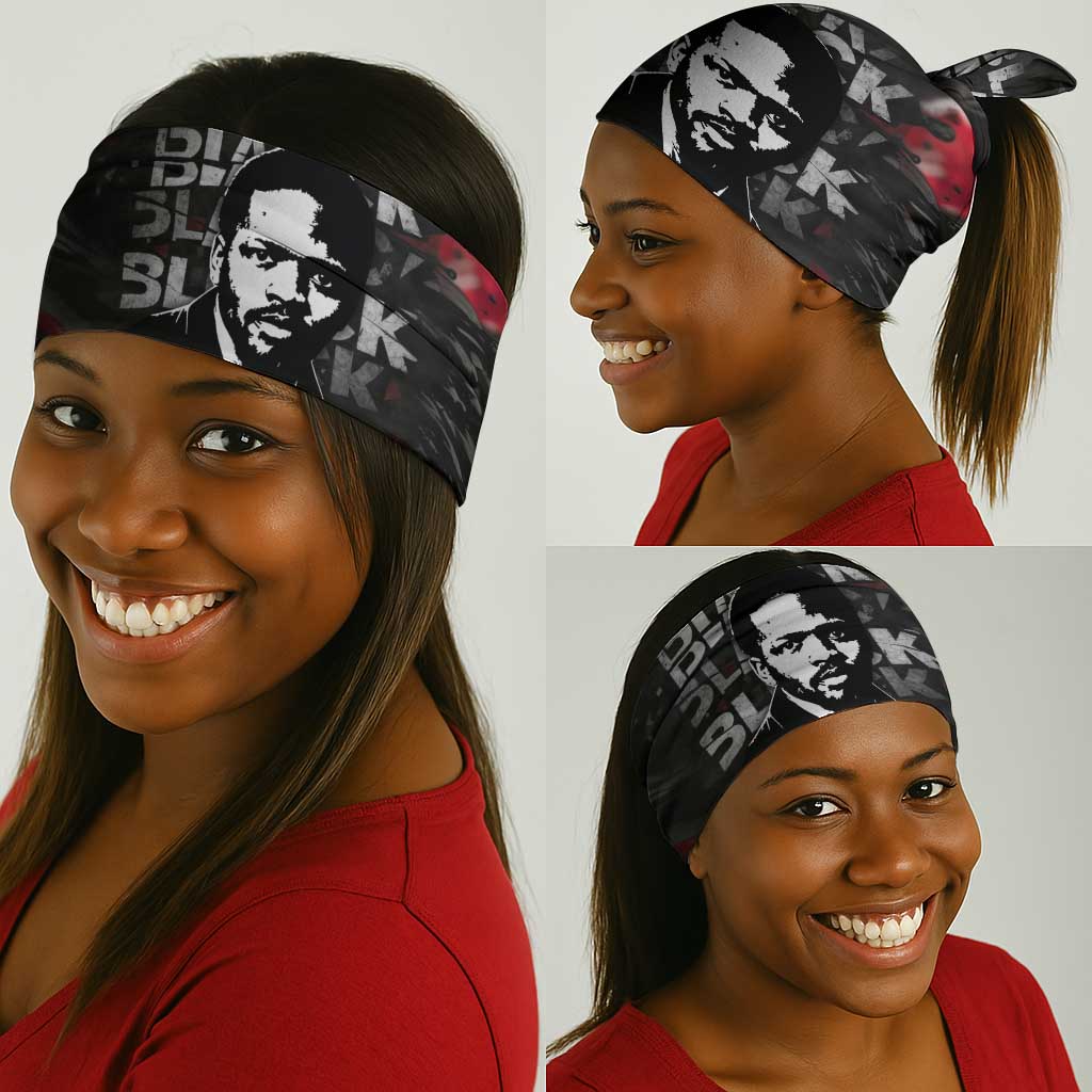 Steve Biko Neck Gaiter with Black Consciousness Portrait, Power Fist Symbol and Red-Black Freedom - African Pride