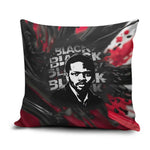 Steve Biko Pillow Cover with Black Consciousness Portrait, Power Fist Symbol and Red-Black Freedom - African Pride