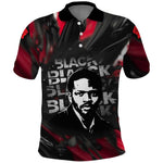 Steve Biko Polo Shirt with Black Consciousness Portrait, Power Fist Symbol and Red-Black Freedom - African Pride