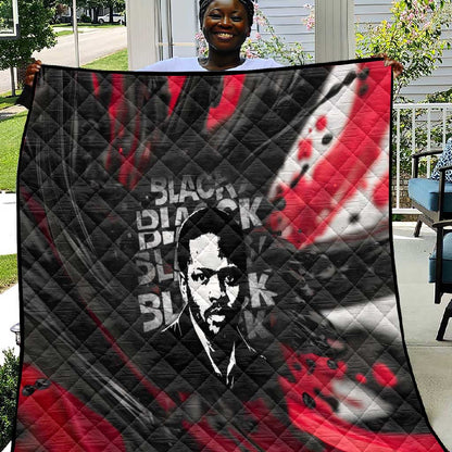 Steve Biko Quilt with Black Consciousness Portrait, Power Fist Symbol and Red-Black Freedom - African Pride