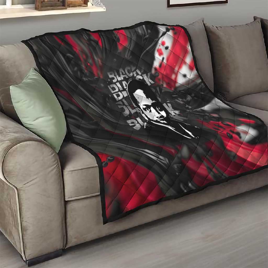 Steve Biko Quilt with Black Consciousness Portrait, Power Fist Symbol and Red-Black Freedom - African Pride