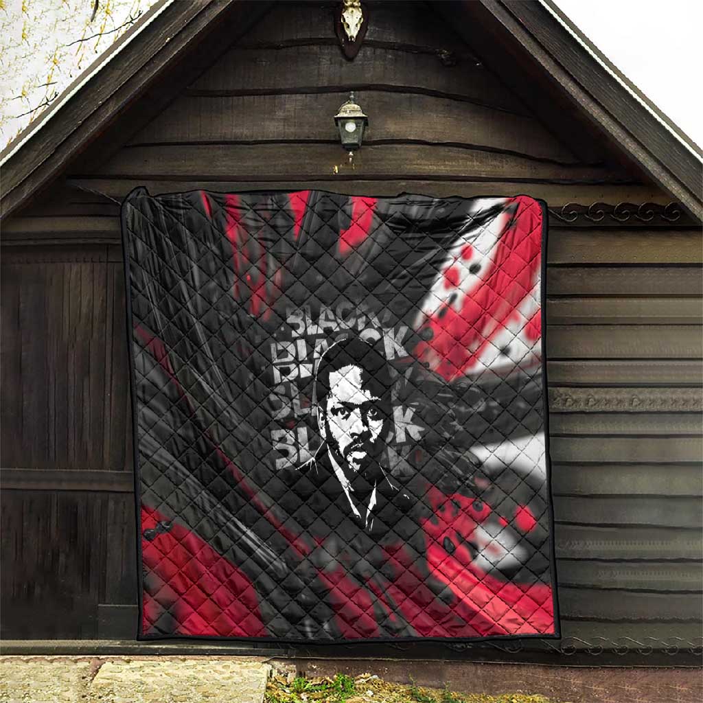 Steve Biko Quilt with Black Consciousness Portrait, Power Fist Symbol and Red-Black Freedom - African Pride