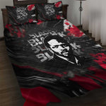 Steve Biko Quilt Bed Set with Black Consciousness Portrait, Power Fist Symbol and Red-Black Freedom - African Pride