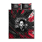 Steve Biko Quilt Bed Set with Black Consciousness Portrait, Power Fist Symbol and Red-Black Freedom - African Pride