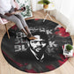Steve Biko Round Carpet with Black Consciousness Portrait, Power Fist Symbol and Red-Black Freedom - African Pride
