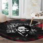 Steve Biko Round Carpet with Black Consciousness Portrait, Power Fist Symbol and Red-Black Freedom - African Pride