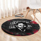 Steve Biko Round Carpet with Black Consciousness Portrait, Power Fist Symbol and Red-Black Freedom - African Pride