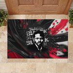 Steve Biko Rubber Doormat with Black Consciousness Portrait, Power Fist Symbol and Red-Black Freedom - African Pride