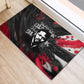 Steve Biko Rubber Doormat with Black Consciousness Portrait, Power Fist Symbol and Red-Black Freedom - African Pride
