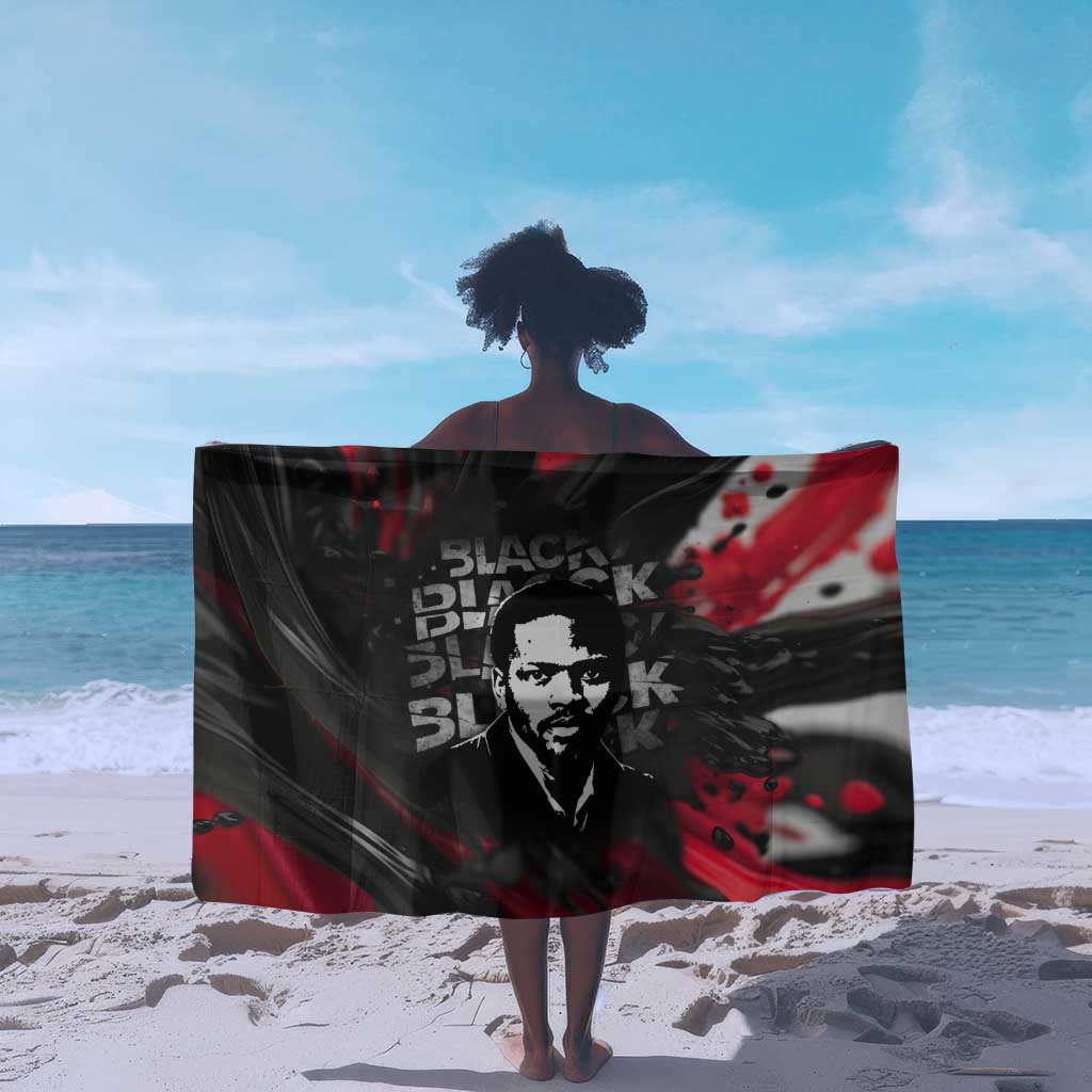 Steve Biko Sarong with Black Consciousness Portrait, Power Fist Symbol and Red-Black Freedom - African Pride