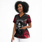 Steve Biko Scrub Top with Black Consciousness Portrait, Power Fist Symbol and Red-Black Freedom - African Pride