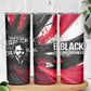 Steve Biko Skinny Tumbler with Black Consciousness Portrait, Power Fist Symbol and Red-Black Freedom - African Pride