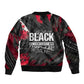 Steve Biko Sleeve Zip Bomber Jacket with Black Consciousness Portrait, Power Fist Symbol and Red-Black Freedom - African Pride