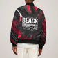Steve Biko Sleeve Zip Bomber Jacket with Black Consciousness Portrait, Power Fist Symbol and Red-Black Freedom - African Pride