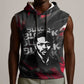 Steve Biko Sleeveless Hoodie with Black Consciousness Portrait, Power Fist Symbol and Red-Black Freedom - African Pride