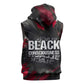 Steve Biko Sleeveless Zip Hoodie with Black Consciousness Portrait, Power Fist Symbol and Red-Black Freedom - African Pride