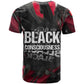 Steve Biko T shirt with Black Consciousness Portrait, Power Fist Symbol and Red-Black Freedom - African Pride