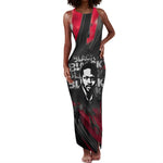 Steve Biko Tank Maxi Dress with Black Consciousness Portrait, Power Fist Symbol and Red-Black Freedom - African Pride