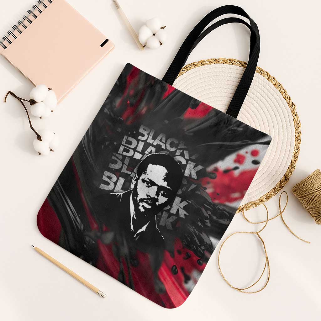 Steve Biko Tote Bag with Black Consciousness Portrait, Power Fist Symbol and Red-Black Freedom - African Pride