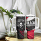 Steve Biko Tumbler With Handle with Black Consciousness Portrait, Power Fist Symbol and Red-Black Freedom - African Pride