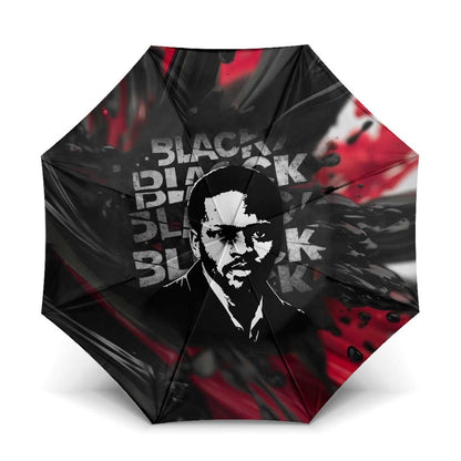 Steve Biko Umbrella with Black Consciousness Portrait, Power Fist Symbol and Red-Black Freedom - African Pride