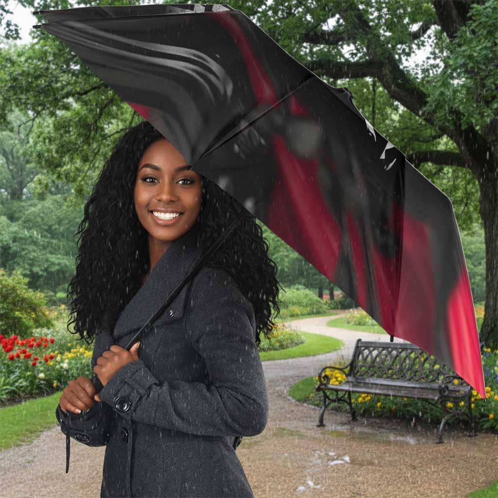 Steve Biko Umbrella with Black Consciousness Portrait, Power Fist Symbol and Red-Black Freedom - African Pride
