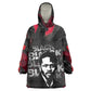 Steve Biko Wearable Blanket Hoodie with Black Consciousness Portrait, Power Fist Symbol and Red-Black Freedom - African Pride