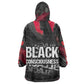 Steve Biko Wearable Blanket Hoodie with Black Consciousness Portrait, Power Fist Symbol and Red-Black Freedom - African Pride