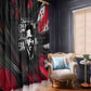 Steve Biko Window Curtain with Black Consciousness Portrait, Power Fist Symbol and Red-Black Freedom - African Pride