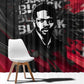 Steve Biko Window Curtain with Black Consciousness Portrait, Power Fist Symbol and Red-Black Freedom - African Pride