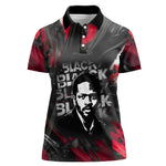 Steve Biko Women Polo Shirt with Black Consciousness Portrait, Power Fist Symbol and Red-Black Freedom - African Pride